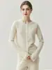 Cárdigan Suéter Clásico de Punto para Mujer con Cuello Redondo Raglán 100% Cachemira Pura Estilo Simple Look Adelgazante Suéter Base