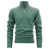 Fábrica de Jerseys Da Lang Venta al por Mayor para Hombre Cremallera Cuello Semi Alto Tejido Camiseta Base Casual Color Sólido Suéter Pulóver Sencillo