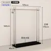 Expositor de suelo de acero inoxidable para tienda de ropa de hombre y mujer, perchero frontal, estantería isla para tienda de ropa, estante de exhibición negro