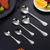 [Serie Zhuangyuan] Vajilla de Acero Inoxidable 410 Cuchillo de Postre Zhuangyuan Cuchara para Comida Occidental Zhongdao Juego de Regalo de Cuatro Piezas