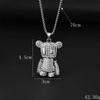 Joker Xue DSP Diamante Completo Bolsa de Papel Urso Colar Hip-Hop Pingente Personalizado Corrente Longa para Suéter Acessórios de Casal Versátil para Mulheres