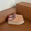 2026 Novas Pantufas Quentes da Moda Sangpo Village Couro Genuíno Pelo Integrado Solado Grosso Estilo Étnico Femininas Espessadas Quentes de Algodão