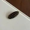 Pinza de Cocodrilo con Lunares Blancos y Negros para Mujer, Pinza Ovalada Versátil para Flequillo, Lindo Pasador de Acetato Accesorio para el Cabello