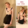 Camisola de noite estilo francês, pura e sensual, com babados para mulheres, apresentando detalhes em renda, tecido de seda gelada, um grande decote nas costas e uma fenda lateral, criando um visual sexy.. 439