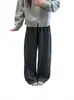 Pantalones de lana para mujer con pierna curva para otoño e invierno, forrados de felpa y engrosados, de corte pera, tiro alto, adelgazantes, de pierna ancha para figuras petite