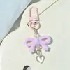 Lindo llavero con lazo hueco estampado, accesorio pequeño para DIY, decoración de bolso de moda y versátil, al por mayor