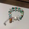 Pulsera de cerámica hecha a mano de nuevo estilo étnico chino, pulsera de estilo nacional para mujer, pulsera de cuentas, 2023 Verano nuevo