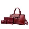 Bolso de gran capacidad con estampado de cocodrilo para comercio exterior, nuevo bolso de mujer de varias piezas, popular bolso de hombro para mujer con relieve