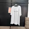 [Em Estoque] VC Nova Moda de Verão Camiseta com Estampa de Letras Gola Redonda Versátil Solta Camiseta Básica para Mulheres