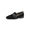 Dos tipos de interior ~ piel de oveja 2 cm cabeza redonda retro tacón bajo mocasines de pedal para mujer 2025 primavera nuevos zapatos planos