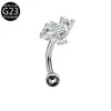 Stud para Ceja Modelo Nuevo G23 Transfronterizo con Rosca Interna con Circonita Incrustada Abeja Hoja de Arce Estrella de Ocho Puntas F136 Aleación de Titanio Stud para Ceja