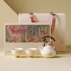 Set de Té Kung Fu de Cerámica Shuchun Fenlan Caja de Regalo Regalo de Cumpleaños Año Nuevo Día de San Valentín Recuerdo Vajilla de Té de Alta Gama Práctica