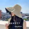 Novo Chapéu de Pescador Feminino de Verão Anti-UV, Chapéu de Sol com Proteção Facial para Uso Externo, Chapéu de Praia Fashion com Letras para Viagem
