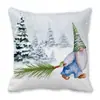Feliz Navidad Viejo Barba Blanca Gnomo Piel de Durazno Encriptada Terciopelo Decoración del Hogar Cojín de Sofá Almohada ZT420