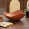 Bandeja geométrica de frutas com imitação de madeira criativa para uso doméstico na sala de estar, bandeja de exibição para lanches e frutas secas, caixa de doces retrô chinesa