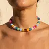 Nuevos Productos Transfronterizos de Amazon Europeo y Americano Collar Y2K Resina Moda Bohemio Cadena para Clavícula con Perlas Joyería para Mujer