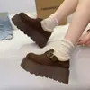 Nuevos Zapatos Birkenstock para Mujer Otoño/Invierno 2026 con Hebilla, Suela Gruesa, que Aumentan la Altura, Forro de Felpa, Cálidos y Cómodos para Uso en Exteriores, Zapatos Planos de Moda