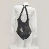 Lingerie Sexy Vermelha, Uniforme de Secretária Quente em Couro Sintético Peça Única, Conjunto Profissional para Role-Playing de Professor 2796