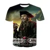 2020 nuevo T-shirt de cuello redondo con estampado digital 3D de la película de piratas Galle europeo y americano Amazon ebay comercio exterior
