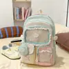 Mochila de dopamina muy elegante con colores contrastantes, una mochila femenina con estilo universitario, mochila multi-compartimento para estudiantes de secundaria y preparatoria