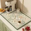Alfombrilla de desagüe de cocina estilo americano, Alfombrilla antideslizante absorbente de agua de secado rápido sin mantenimiento, Alfombrilla aislante del calor sin lavado, Posavasos para barra de bar