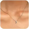 Collar Transfronterizo Amazon Nuevo Simple Perforado 26 Iniciales Collar con Colgante Pequeño Cadena para Clavícula de Mujer Joyería