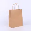 Sacola de compras de papel kraft spot logo personalizado lisa portátil para levar embalagem de restaurante sacola personalizada universal