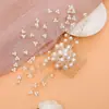 Tocados de Novia Peine de Perlas y Pedrería Peine Invertido Hecho a Mano Adornos para el Cabello de Retrato Antiguo Peine de Cristal para el Cabello