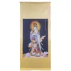 Pintura de Rollo, Caligrafía y Pintura Antigua, Pintura de Entrada, Estilo Vintage, Ya Enmarcado, Thangka Religioso, Pintura Colgante de Mil Brazos Mil Ojos