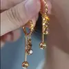 Brincos de Franja com Bola de Diamante Total Super Brilhante Cor Café Maillard Design Criativo Tendência da Indústria Pesada Brincos Atacado