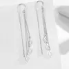 Nuevos Pendientes de Línea de Diamantes Geométricos de Plata S925 de Moda con Borla Larga Pendientes de Moda Versátiles para Mujer
