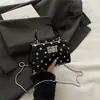 Cierre de Candado Bolso de Mujer 2026 Nueva Tendencia de Moda Lunares Bolso de Mano Pequeño Elegante Bolso Cruzado de Hombro con Textura