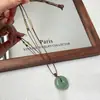 Pendente da Paz em Jade Aventurina Natural Pingente de Arenito Verde Novo Estilo Chinês Jade Hetian Verde Claro Ornamento de Colar Alternativo