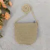 Bolsa pequeña de paja tejida de jirafa nueva de verano al por mayor, mini bolsa de paja floral linda para niños