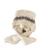 Chapéu, Cachecol, Chapéu Tudo-em-Um Infantil Qiunan, Novo Estilo Outono e Inverno, Chapéu Fofo Quente com Proteção para as Orelhas, Chapéu de Lã Tricotado para Bebê