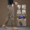 Pantalones Casuales de Verano de Gama Alta para Hombre, Corte Delgado, Modernos, Lujo Ligero, Elásticos, Versátiles, Pantalones Rectos Frescos