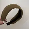 Faixa de Cabelo Coreana de Aba Larga, Cor Lisa, Faixa Externa Versátil, Alargada e Espessada para Cabelos Curtos, Cobertura Simples para Cabelos Brancos, Acessórios de Cabelo da Moda