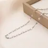 Fuente al por mayor Collar de labio de acero inoxidable Chapado en oro de 18 quilates Versátil Sin decoloración Accesorios de bricolaje con cadena Cadena de acero de titanio