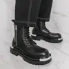 Botas de cuero de moda para hombre estilo retro de gran tamaño transfronterizas, zapatos de cuero para hombre de moda británica, botas Martin juveniles, talla grande