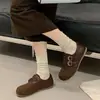 Zapatos planos Birkenstock para mujer de gamuza con diseño retro de nicho 2026 nuevo otoño, de velcro plano, versátiles, casuales, de punta poco profunda