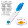 Fecho tipo lagosta 20 argolas simples 100 linha de pesca tesoura conjunto combinado corrente para celular pulseira colar acabamento