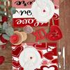 Nuevo mantel individual de San Valentín con diseño de amor, para mesa de banquetes festivos, decorativo, con aislamiento térmico, con estampado de lino y borde cruzado