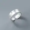 Nalan Prata de Lei S925 Exquisito Estilo Coreano Simples e Fresco Rosto Largo Personalizado Aberto Mão Joia J9550