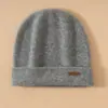 Gorro 100% Cachemir Puro para Mujer, Gorro Cálido Versátil para Otoño e Invierno, Turbante de Punto Engrosado para Circunferencia de Cabeza Grande