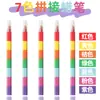 Lápiz de Cera de 7 Colores Empalmables para Pintura Infantil y Graffiti DIY, Lápiz de Cera Sin Sacar Punta Que No Mancha las Manos, Lápiz de Cera Empalmable