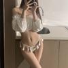 Braguitas de encaje con bordados sexys de moda nacional con plumas y encanto para mujer, divertidas y emotivas.