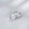 Anillo de plata esterlina s925 transfronterizo para mujer, con incrustaciones manuales de diamantes de alto carbono, corte de flor de hielo, anillo de azúcar rectangular de 8 x 10, joyería fina