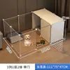 Valla para Perros Perro Pequeño Hogareña Interior Una Habitación Un Guardia Valla para Mascotas Perrera con Zona de Baño Jaula Antiescape para Perros