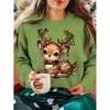2026 Nueva Ropa Femenina Transfronteriza de Amazon Sudadera Casual Simple de Cuello Redondo para Mujer con Estampado 3D Navideño