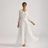 Tiro Real de Encaje Bordado Pesado Floral Tridimensional de Perlas Estilo Francés Vestido Largo